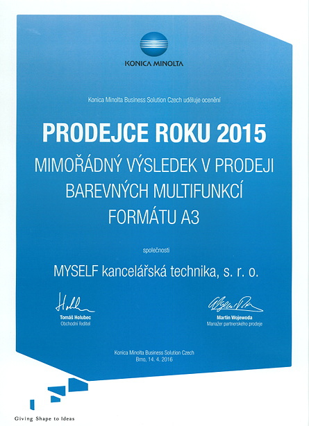 Prodejce roku 2015 - multifunkce A3